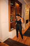 high waisted pants black